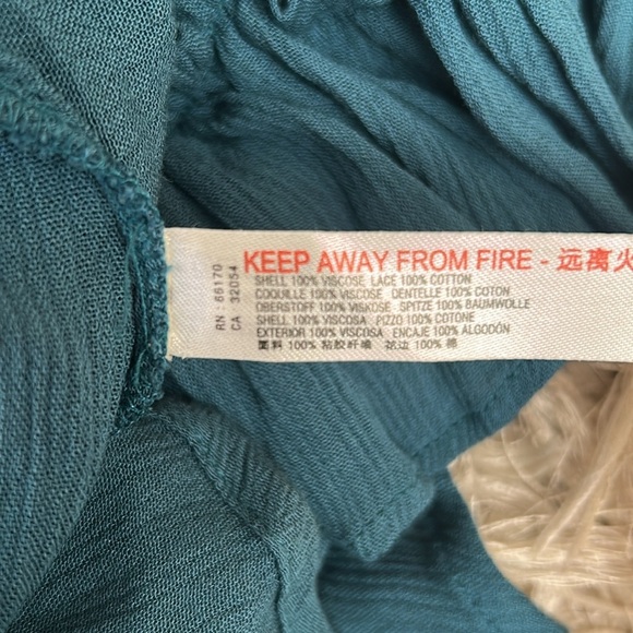 Free People Paradiso Boho Ruffle Lace V-Neck Maxi Dress in Lagoon Sz XS SOLD OUT - Picture 14 of 14